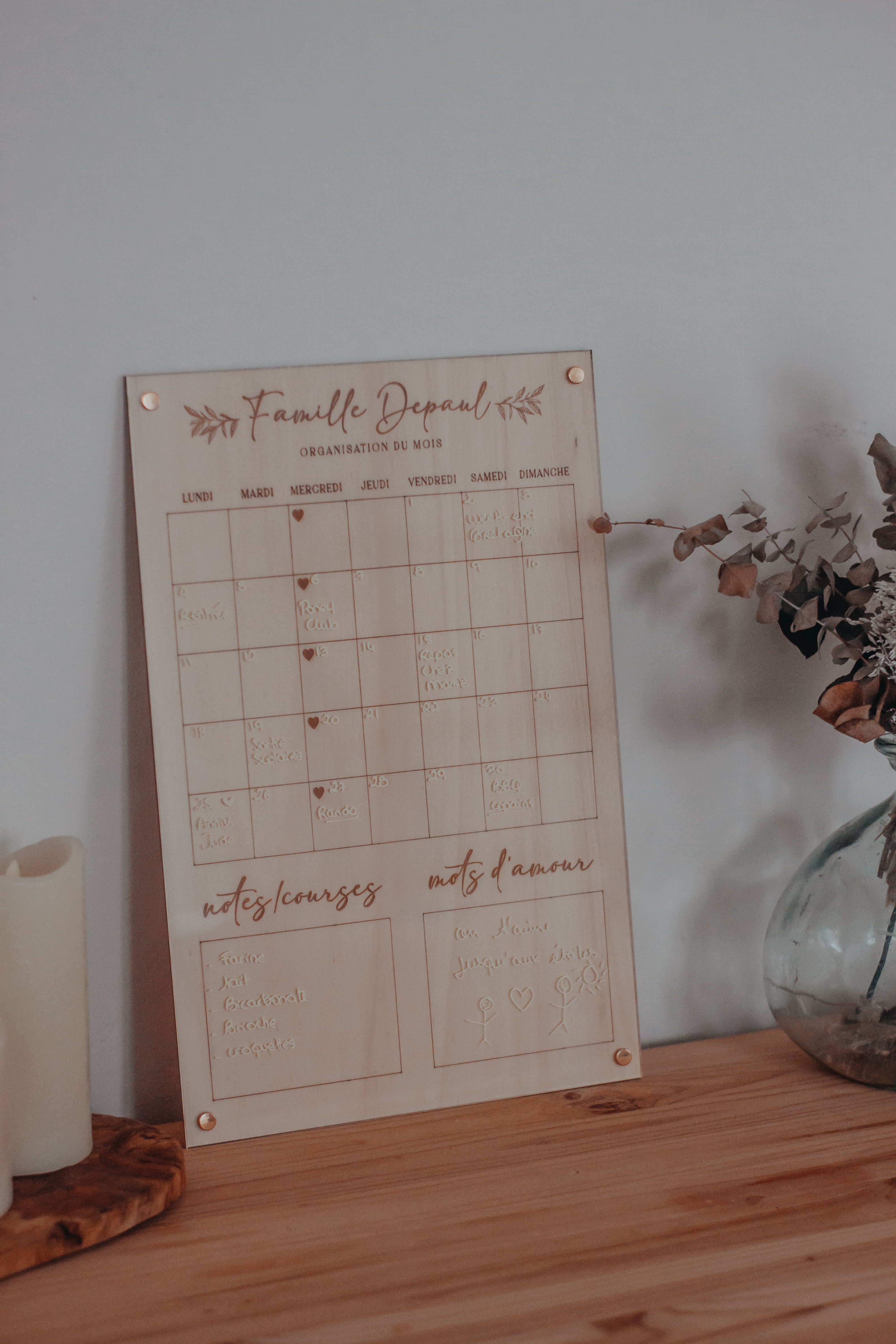 l'Organiseur familial personnalisé et reutilisable à l'infini