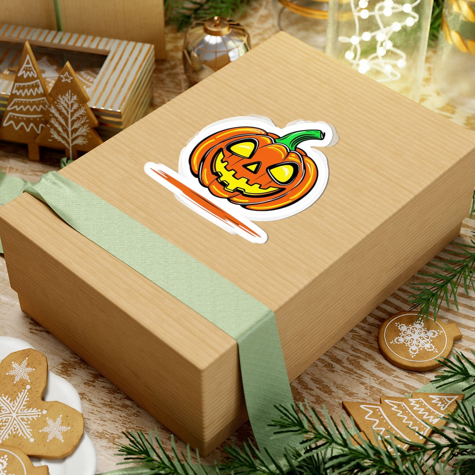Thumbnail: Halloween Retro Pumpkin Kiss-Cut Stickers 