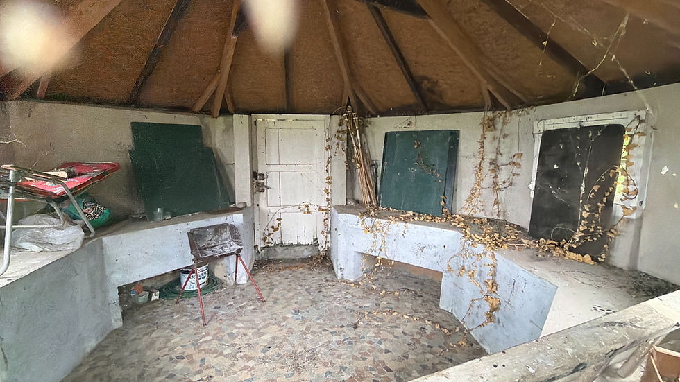 Wn118 Maltot open emplacement - here you can see the original ammo niches. Copyright NormandyBunkers