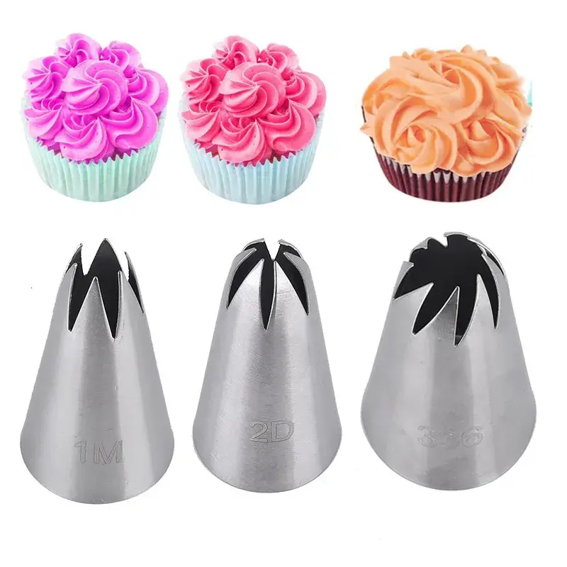 Miniature : Douilles pâtisserie inox 1M, 2D, 336 – Décoration fleurs cupcakes