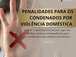 LEI º 7.462/2024 - PENALIDADES PARA CONDENADOS POR VIOLÊNCIA DOMÉSTICA