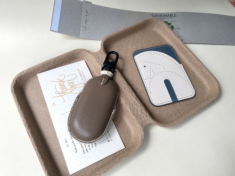 Thumbnail: Hộp mở đựng ví nhỏ màu nâu, thẻ và giấy tờ