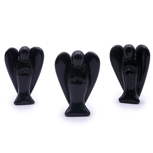 2set Cristal Ange Tigres Oeil Guérison Poli Pierre Naturelle Décor Sculpture Statue Figurines Pierre Gemme Nergie Gardien Anges Cadeaux