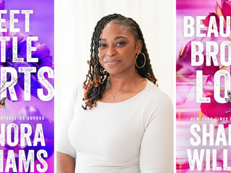 Sweet Little Hearts and Beautiful Broken Love book covers by Shanora Williams alongside an author portrait.