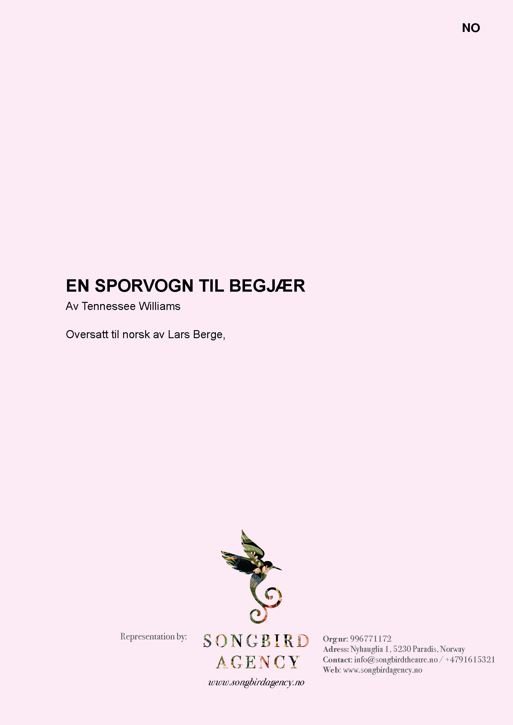 EN SPORVOGN TIL BEGJÆR