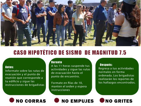 El Tecnológico de Zamora se alista para participar en el Simulacro Nacional este jueves 19 de septiembre