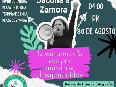 ¡Unidos por la verdad y la justicia! Marcha en Zamora por los desaparecidos