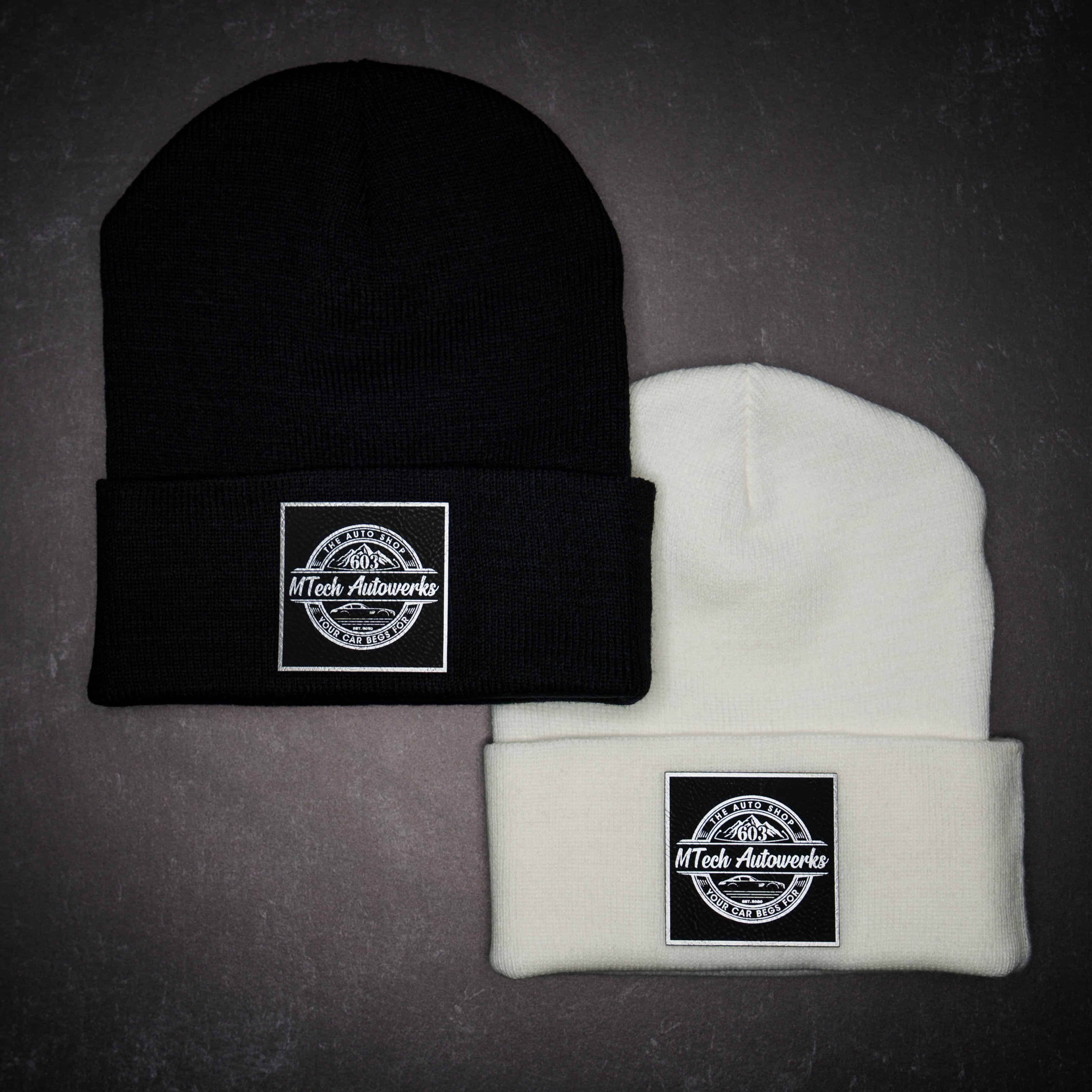 Black and White Patch Beanies