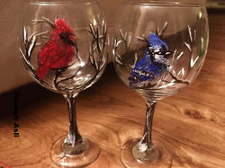 Bird wineglasses