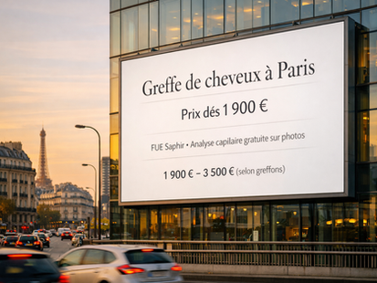 Clinique partenaire à Paris pour greffe de cheveux FUE Saphir en France