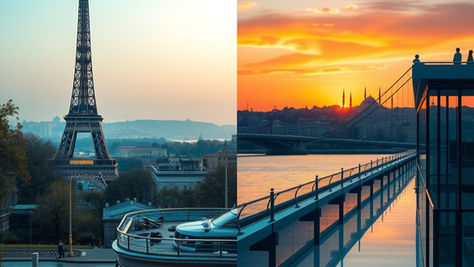 Greffe de cheveux Turquie ou France - Paris Tour Eiffel et Istanbul Bosphore - Turkisme Medical