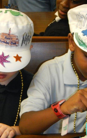 Photo of two little boys at a Birthday Party thrown by Rosie's Birthdays Club
