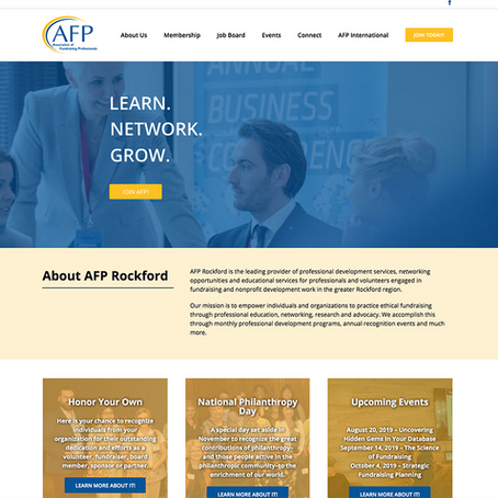 New Website completed for Association of Fundraising Professionals