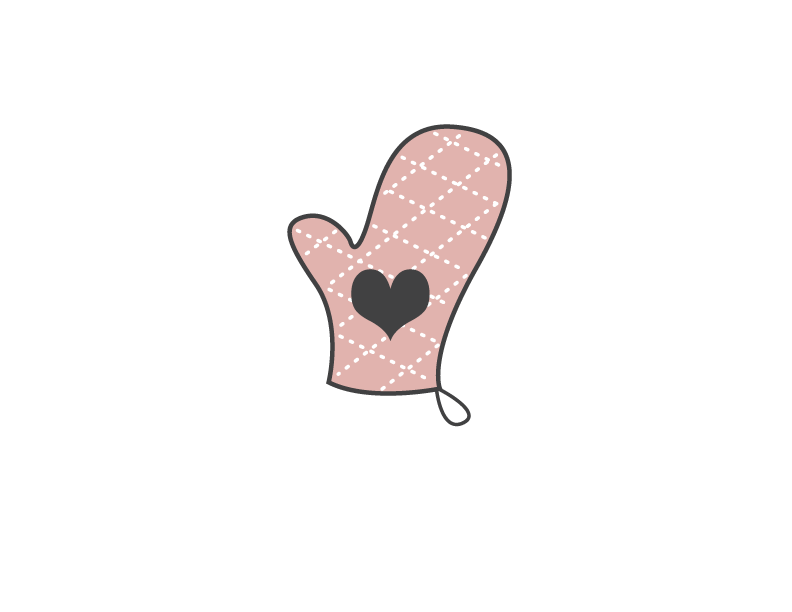 Pink Oven Mitt with a heart in the centre