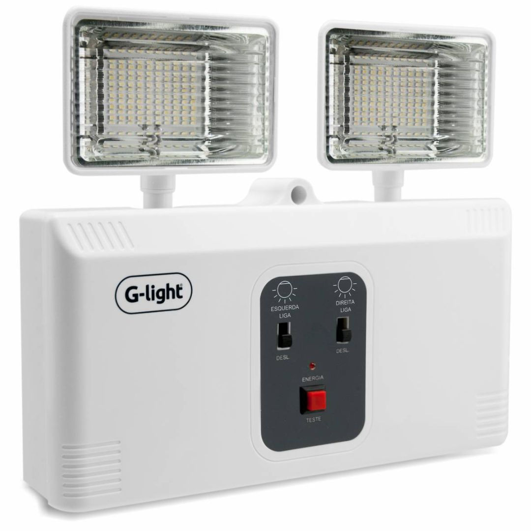 LUMINÁRIA BLOCO AUTÔNOMO LED EMERGÊNCIA 10W 1200LM 6500K BR 110V/220V - G-LIGHT