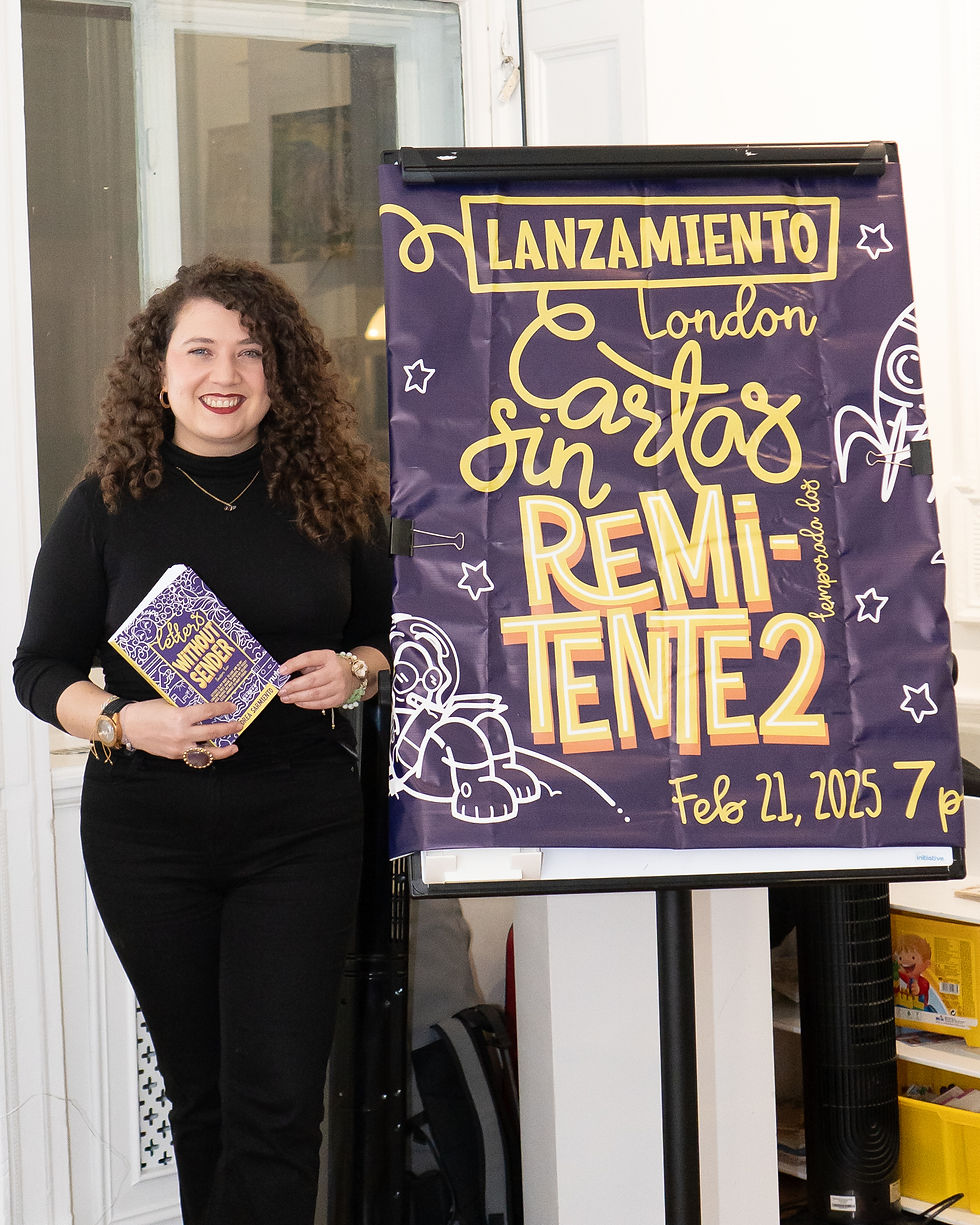 Autora Andrea Sarmiento en Lanzamiento. Consulado de Colombia en Londres, 21 de Feb 2025. Foto por @omis_photography.