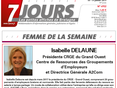 Interview de la Présidente Isabelle Delaune dans le magazine 7 jours