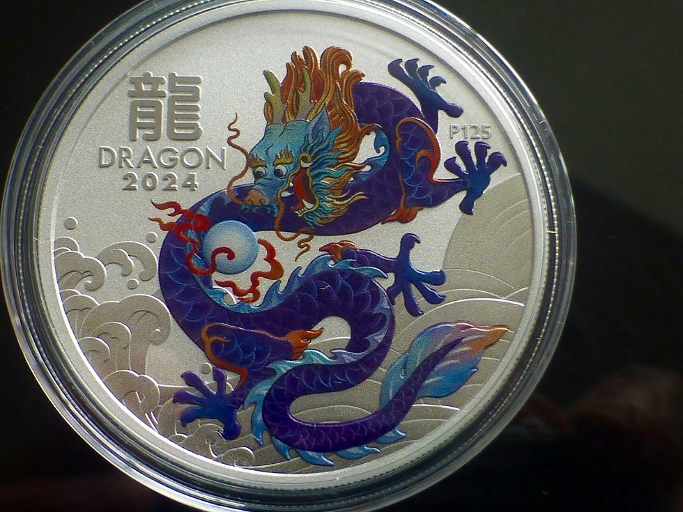 1 Oz Silver Coins - 2024 Purple Dragon Perth Mint