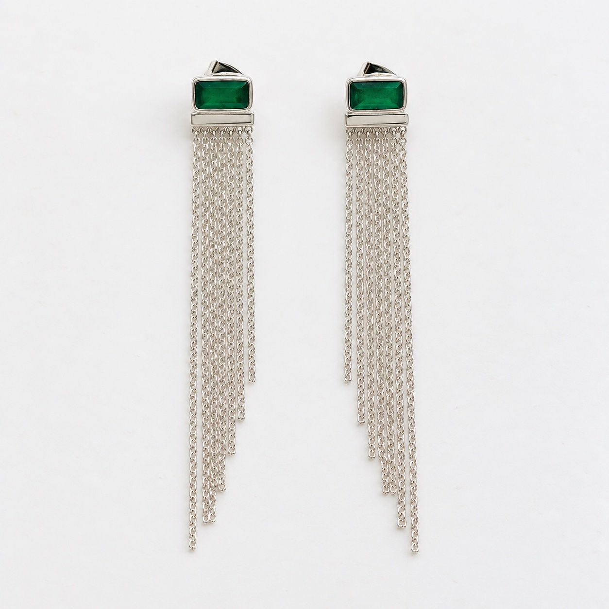 Boucles d’oreilles pendantes argent pour femme onyx vert - The boho society