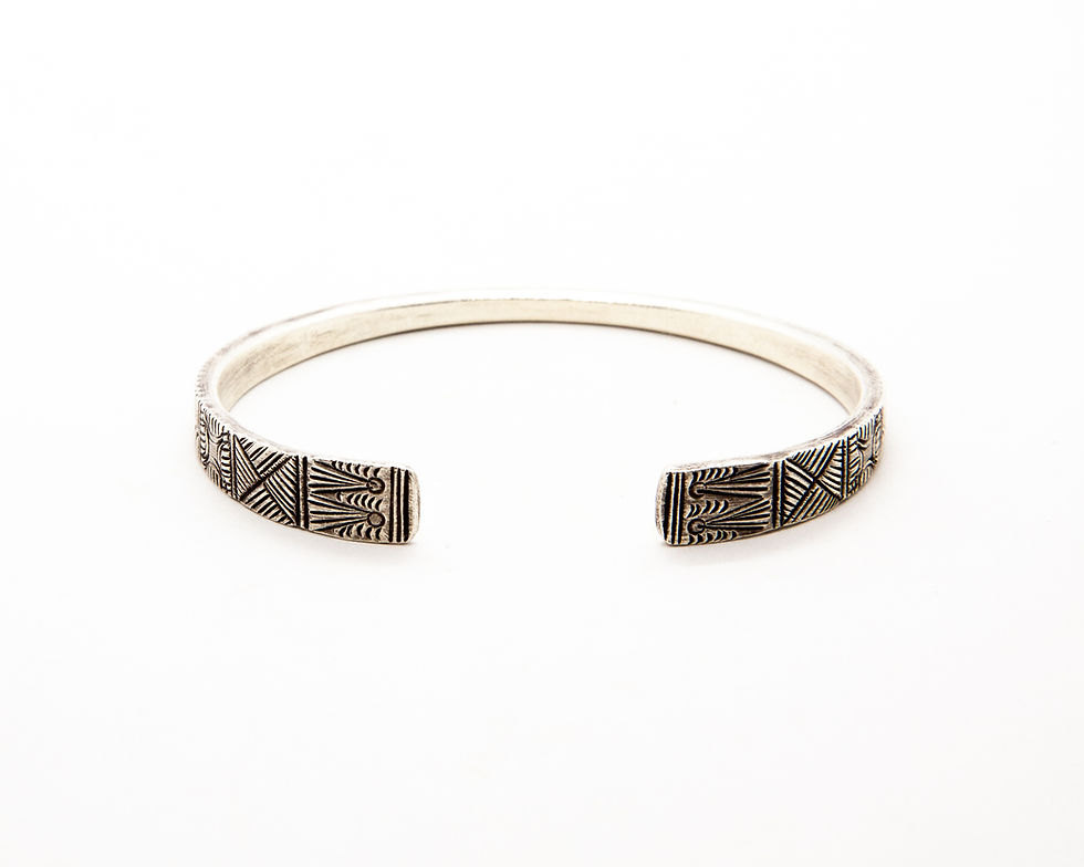Miniature : bracelet homme argent - bracelet jonc ethnique homme- boho chic - bijoux createur - the boho society