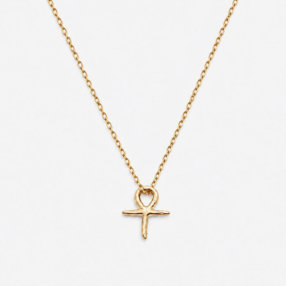 collier croix ankh en or - pendentif egyptien en or fait main - the boho society