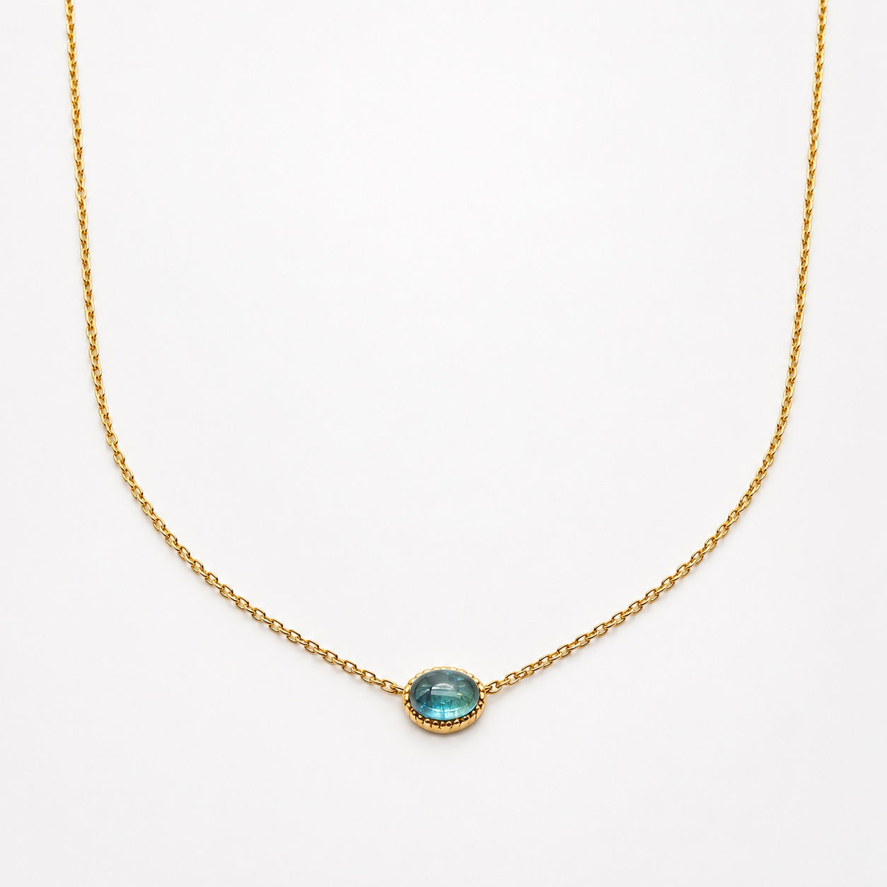 collier ras de cou en or 14 carats et tourmaline bleue - the boho society