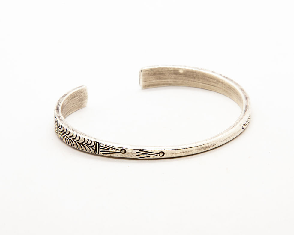 Miniature : bracelet homme argent - bracelet jonc ethnique homme- boho chic - bijoux createur - the boho society