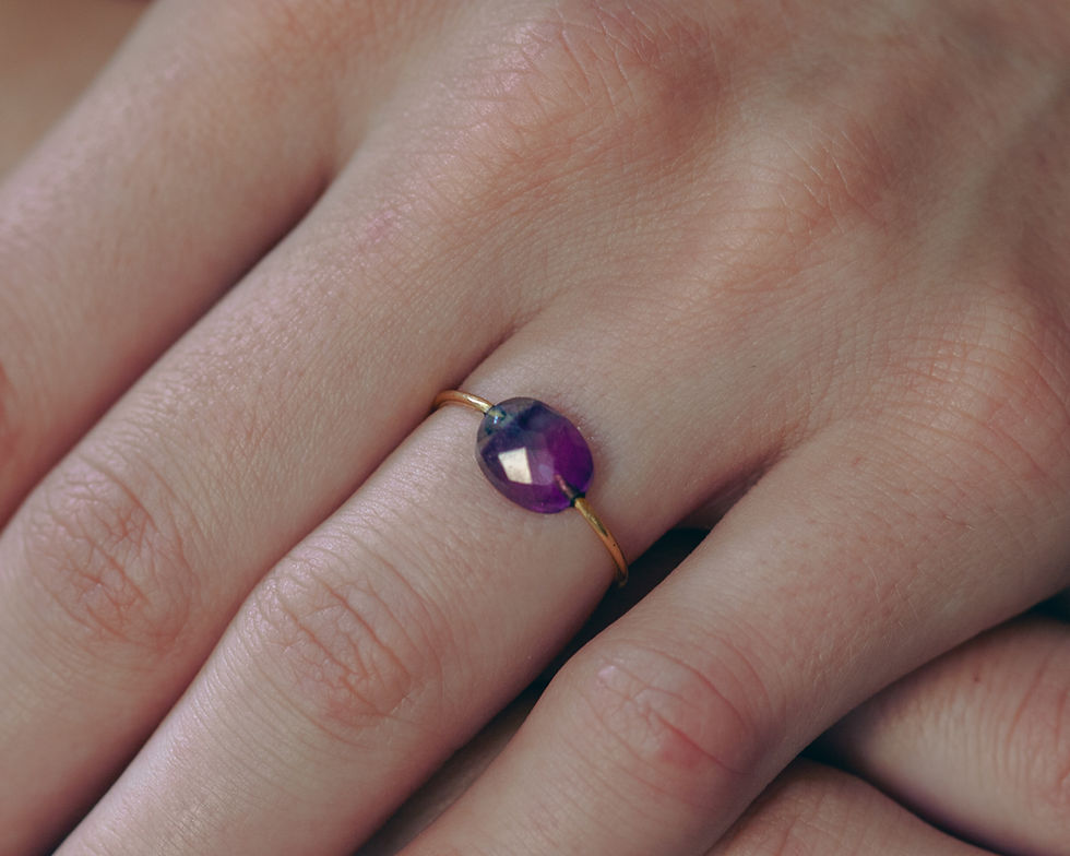Miniature : bague pierre naturelle - bague pierre naturelle de fluorite or massif collection joaillerie - the boho society