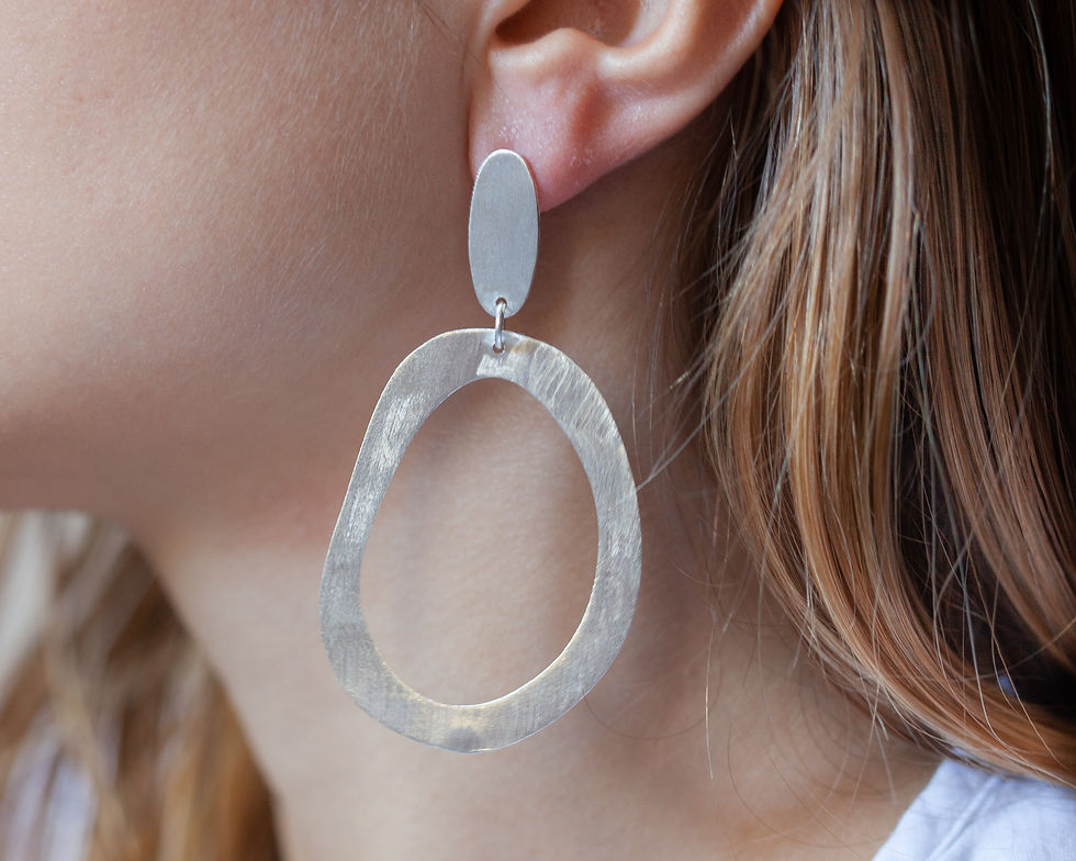 boucles d'oreilles argent - boucles d'oreilles argent massif 925 pendantes style créoles - the boho society