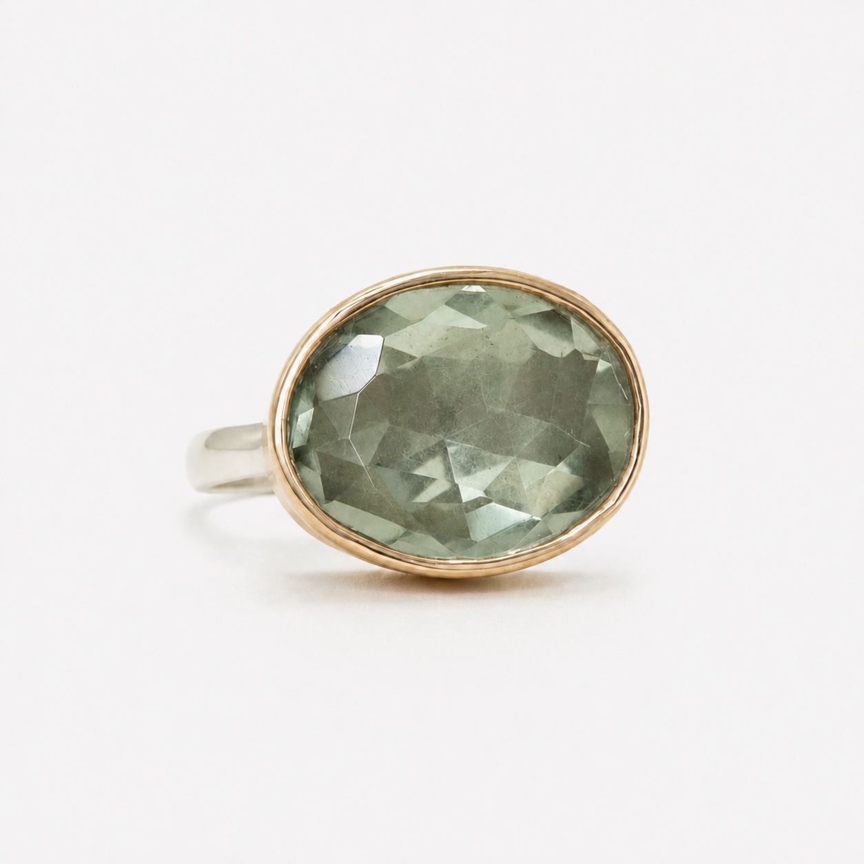 Gaia | Bague améthyste verte en or 9 carats et argent 925