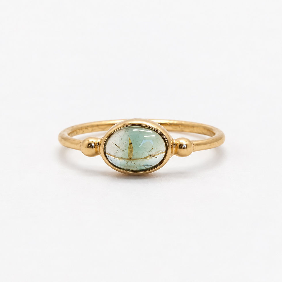 bague bohème - bague bohème pierre naturelle de tourmaline plaqué or - the boho society