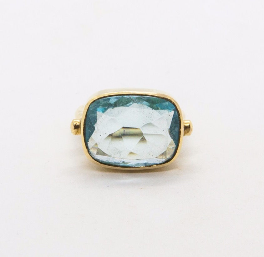 Miniature : bague topaze - pierre bleue - bague pierre naturelle semi precieuse - bijoux boho - the boho society