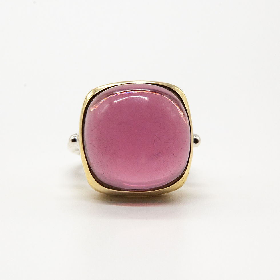 Miniature : Calypso | Bague femme argent, laiton et amethyste