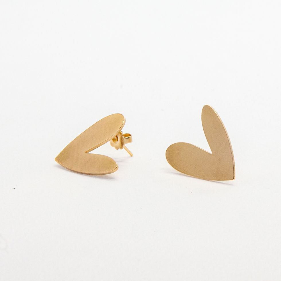 Coeur | Boucles d'oreilles dorées à l'or fin
