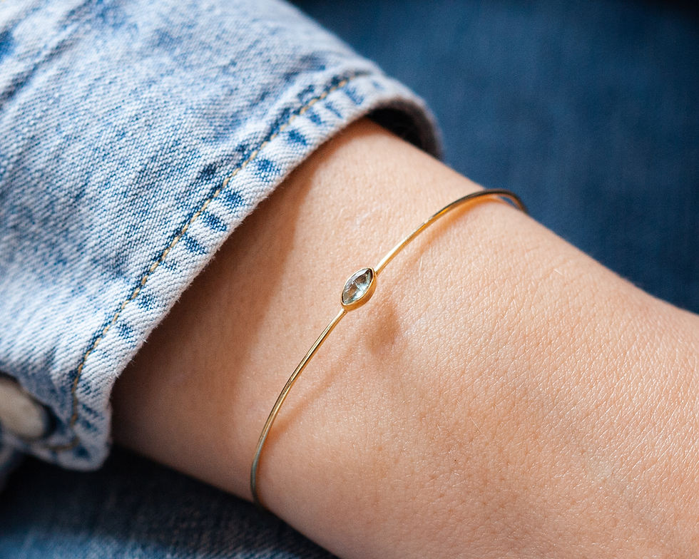 bracelet bohème - bracelet bohème fin pierre naturelle d'apatite argent massif plaqué or - the boho society