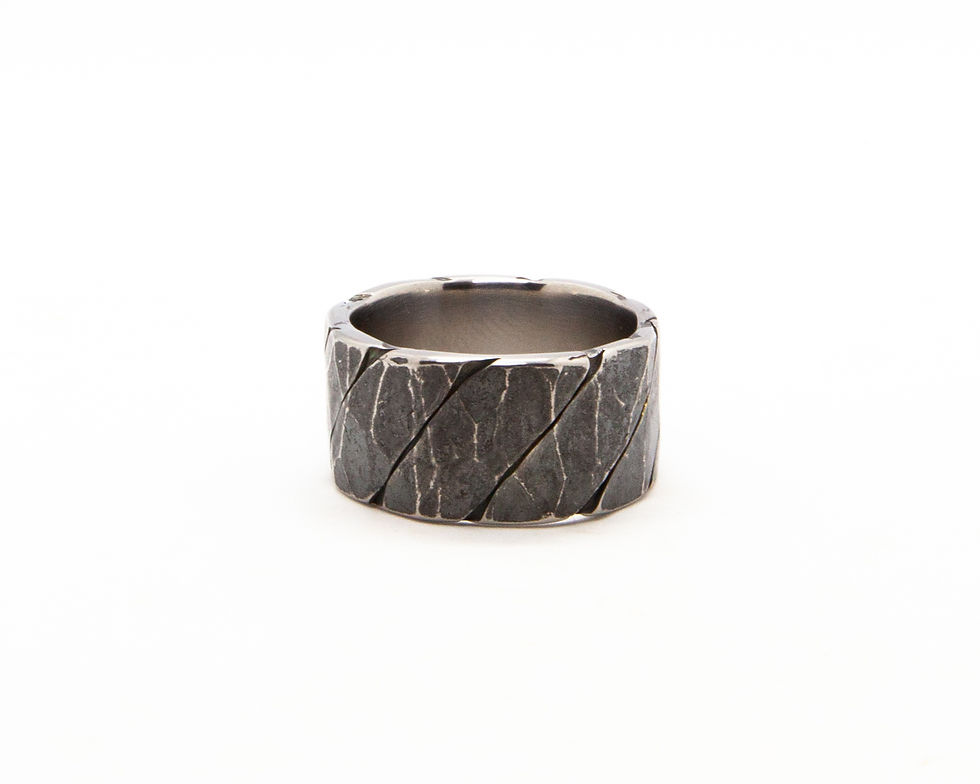 Miniature : bague homme acier - bague homme fait main- boho chic - bijoux createur - the boho society