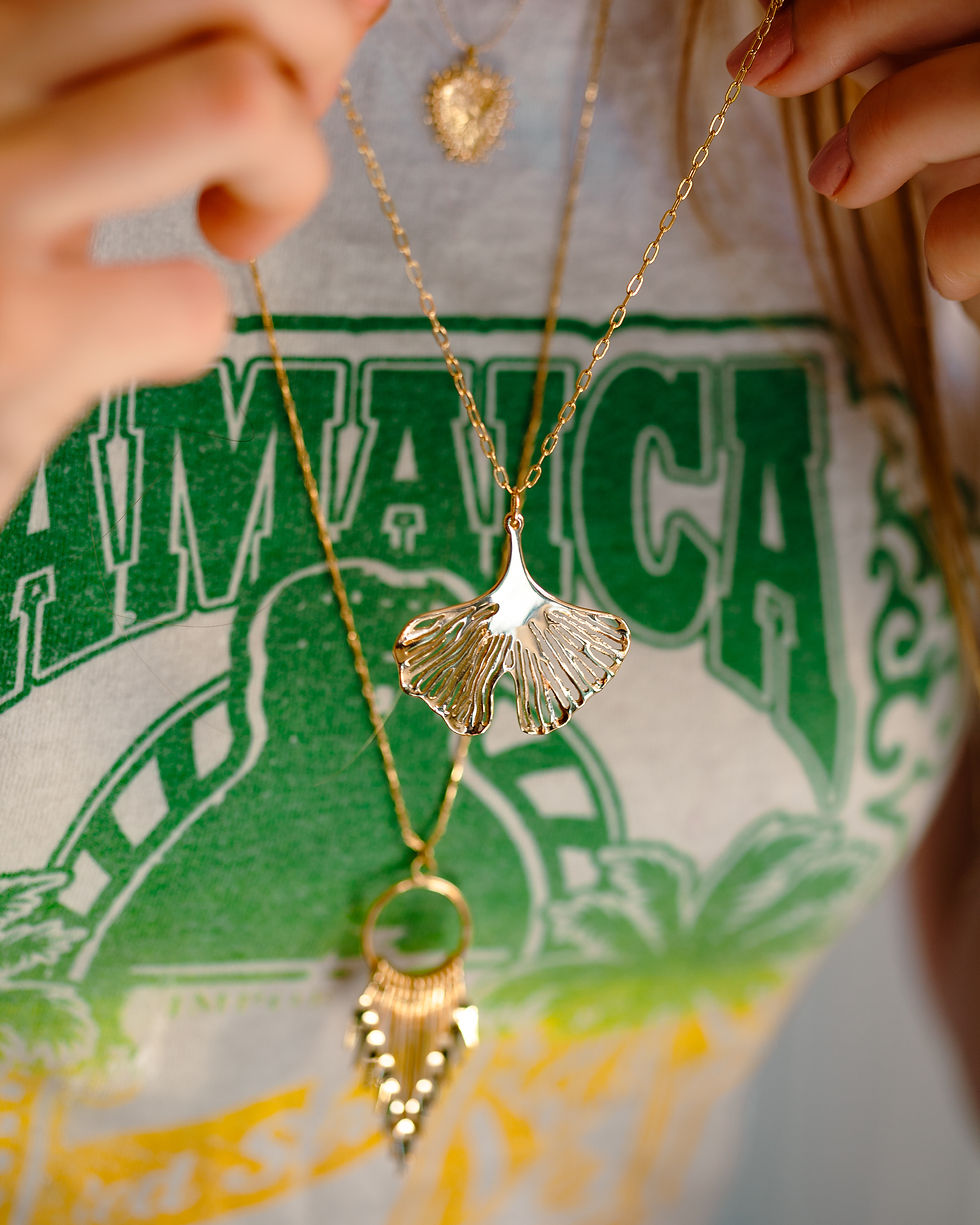 Miniature : Ginkgo | Collier en plaqué or 3 microns