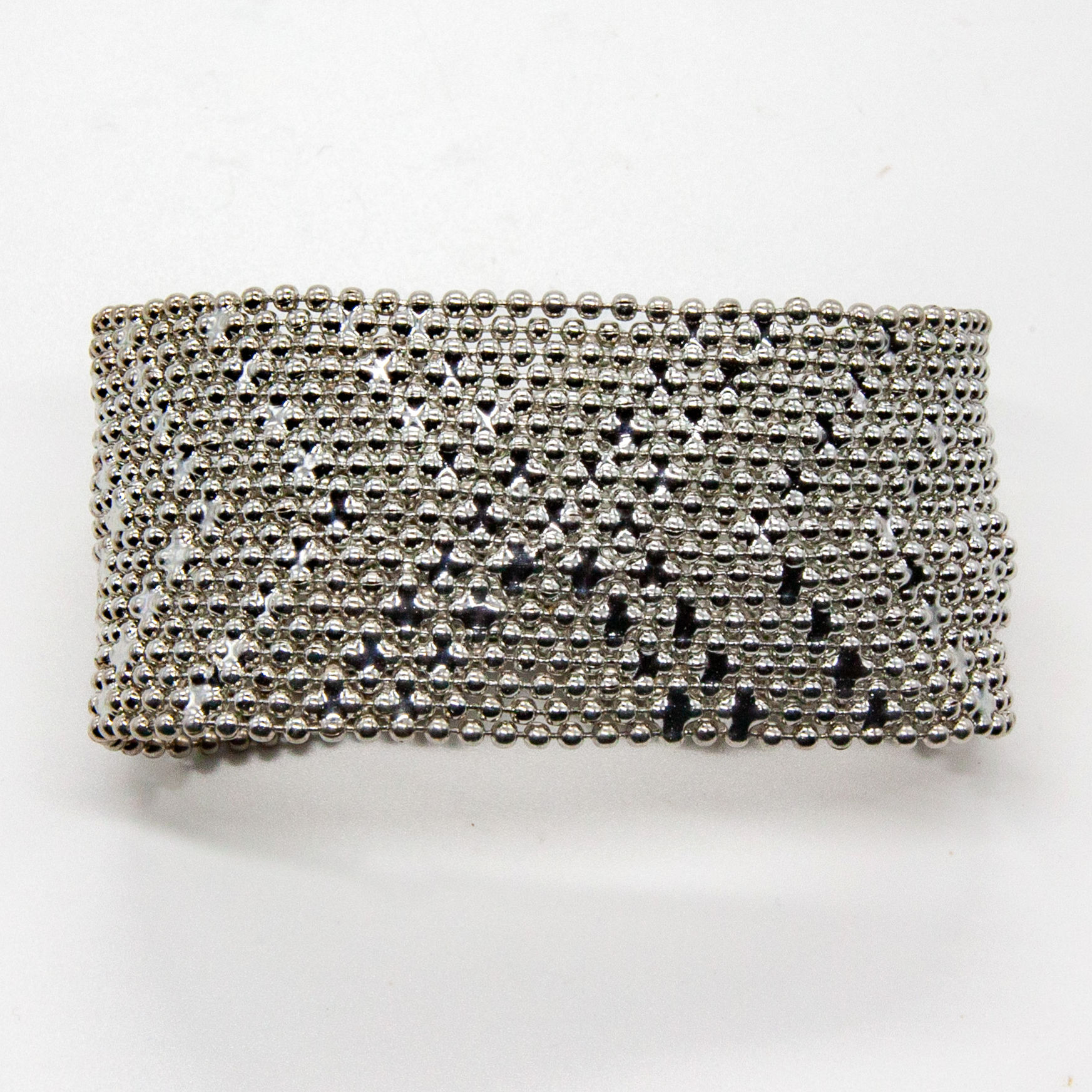 Loulou | Bracelet manchette maille argenté