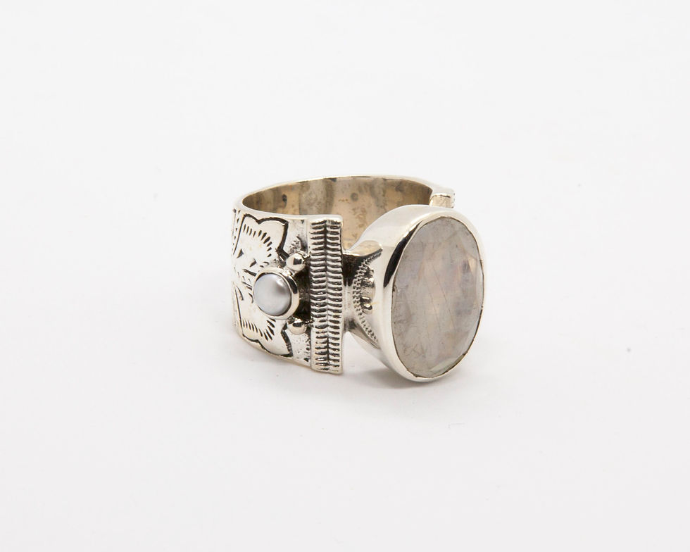 Miniature : Apache | Bague Pierre de lune en argent 925