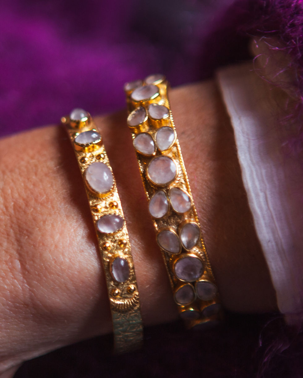 Miniature : Beth | Bracelet jonc femme quartz rose