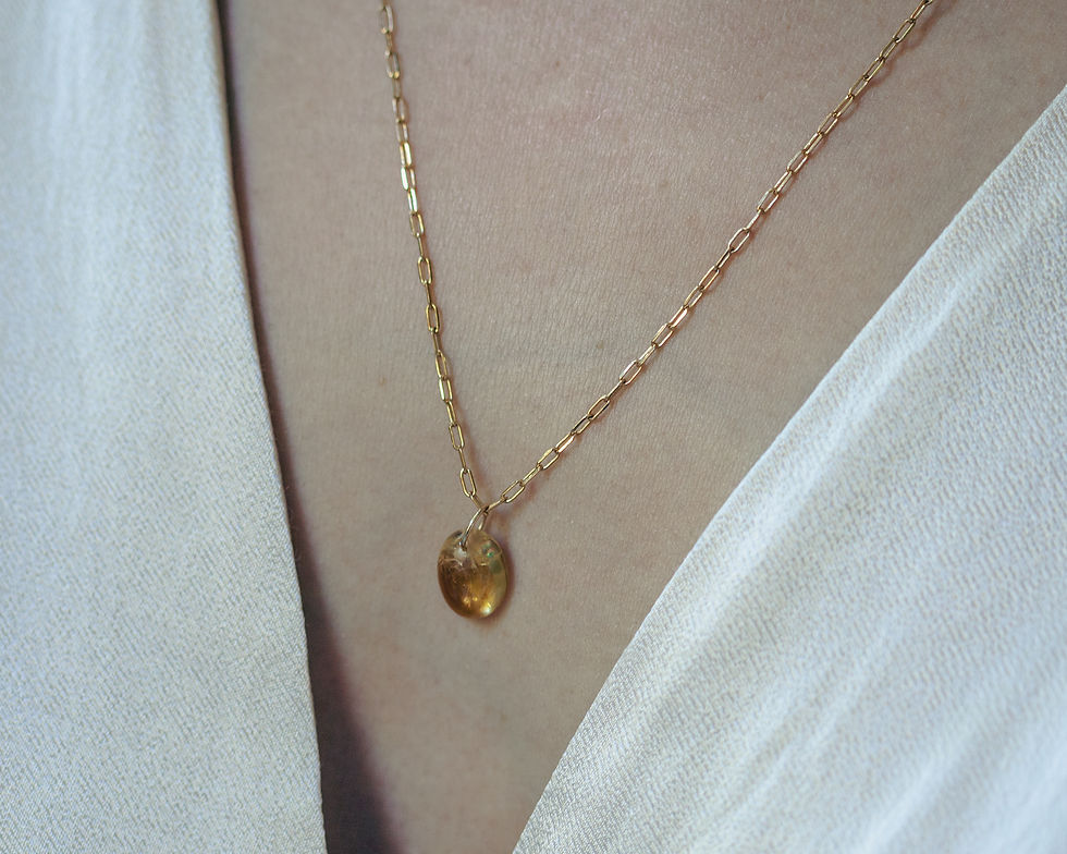 charm pierre naturelle - charm pierre naturelle semi précieuse de citrine et anneau or massif - the boho society