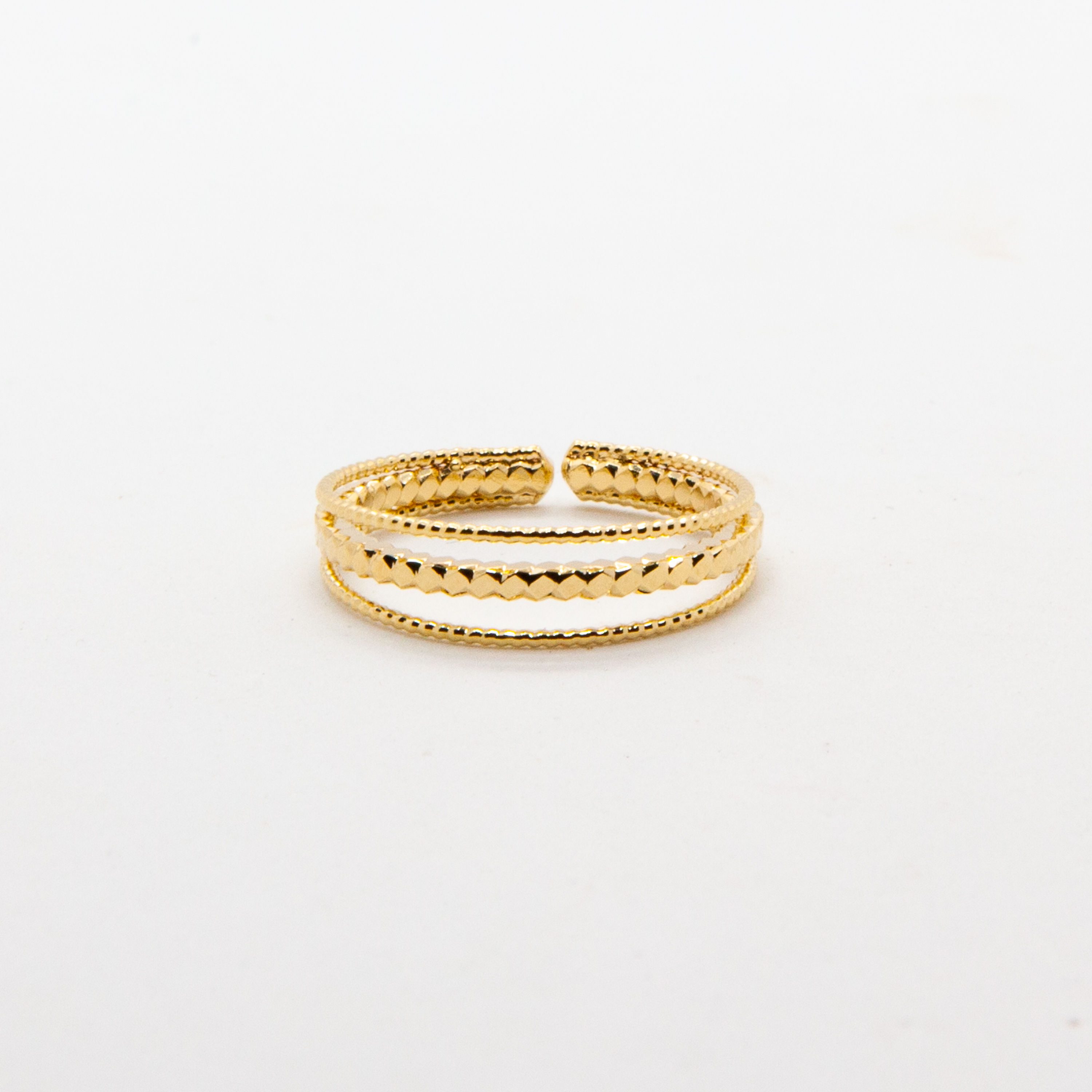 Stilo | Bague 3 anneaux en plaqué or 3 microns