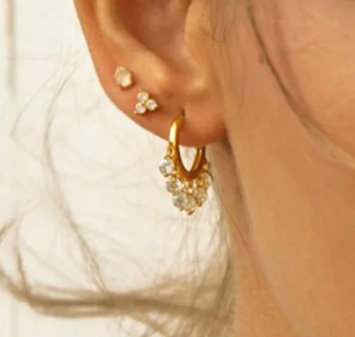 Miniature : Pat | Mini creoles en argent 925 doré à l'or 24k