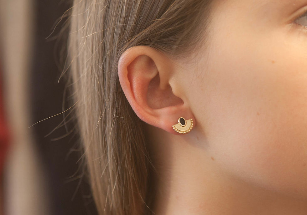 Miniature : Sana | Boucles d'oreilles de créateur plaqué or 3 microns