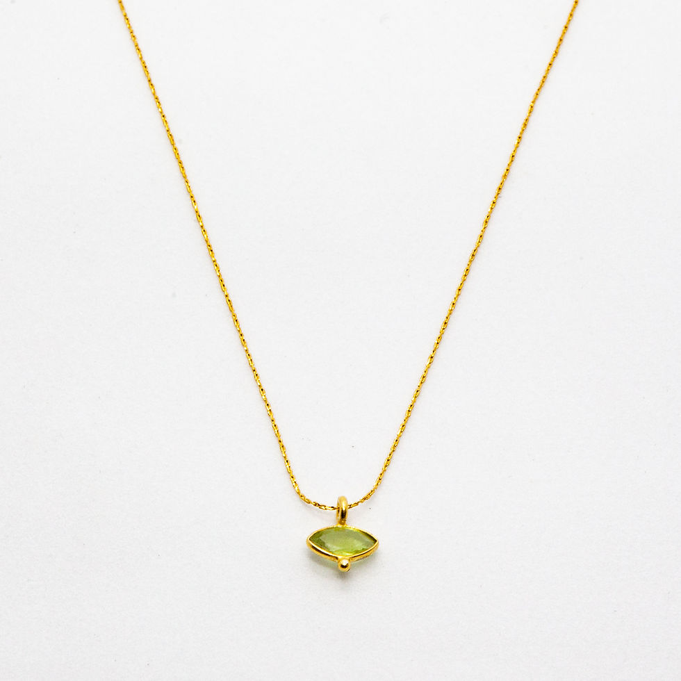 collier bohème chic - collier eye  pierre naturelle de péridot plaqué or - the boho society