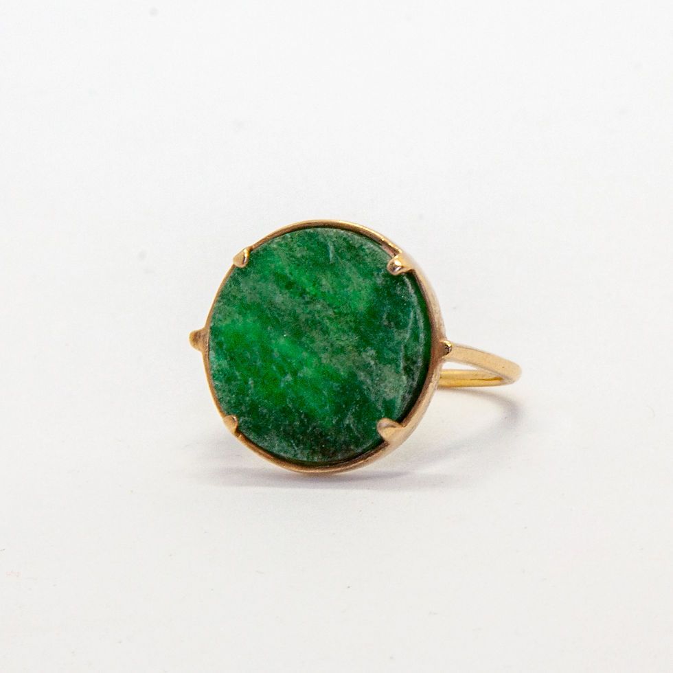 bague pierre naturelle - bague pierre naturelle d'aventurine argent plaqué or - the boho society