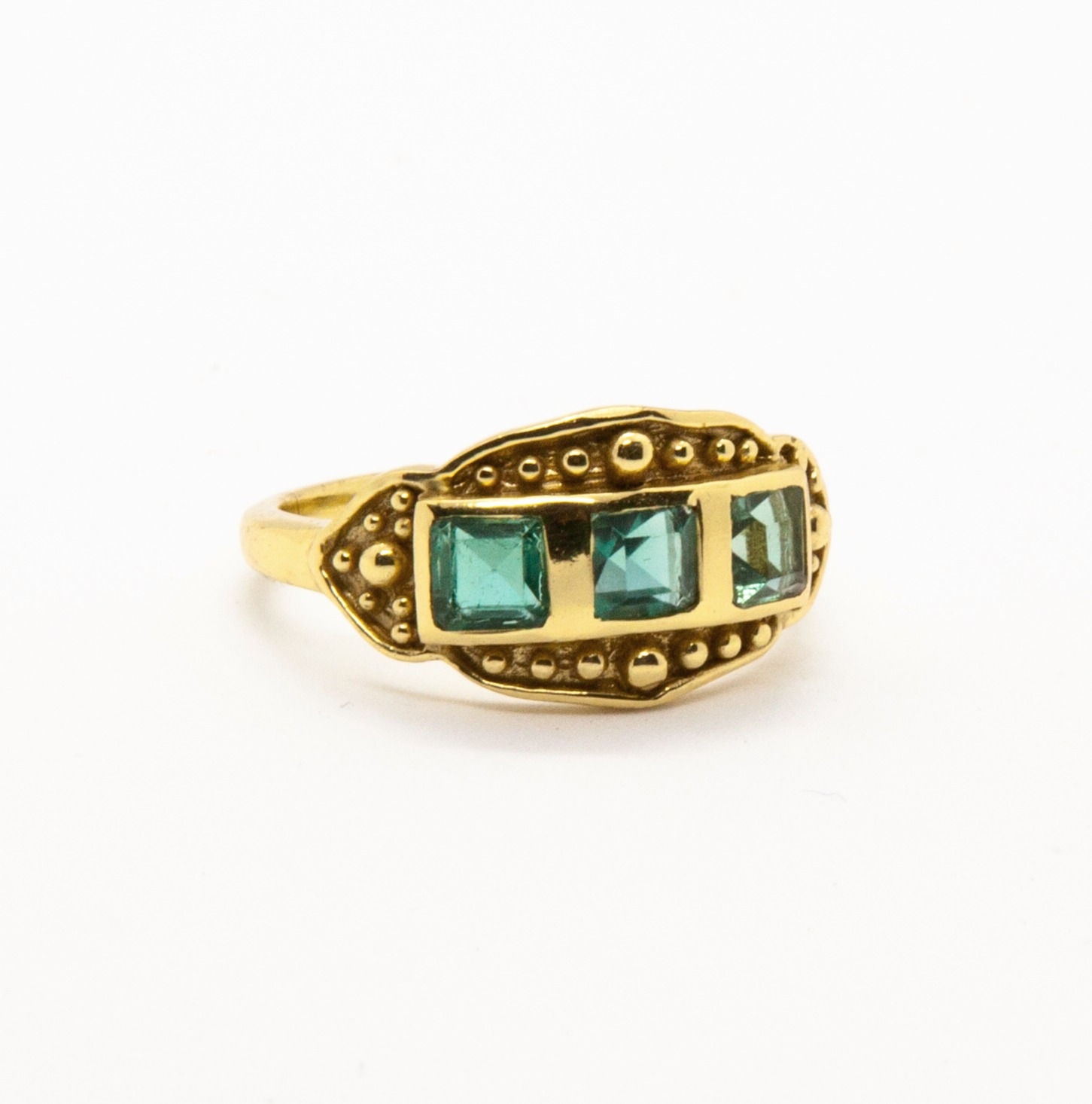 Bague tourmaline verte - bague laiton pierre semi precieuse - bijoux boho - bijoux boheme - the boho society