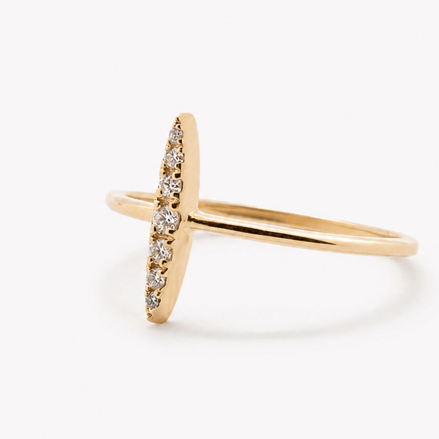 Miniature : Electra | Bague créateur en or 14 carats et diamants