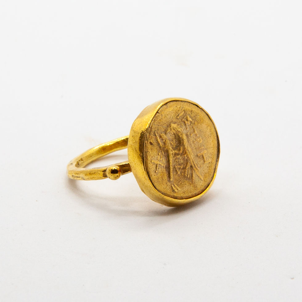 Miniature : Antic | Bague romane en argent 925 doré à l'or fin 18K