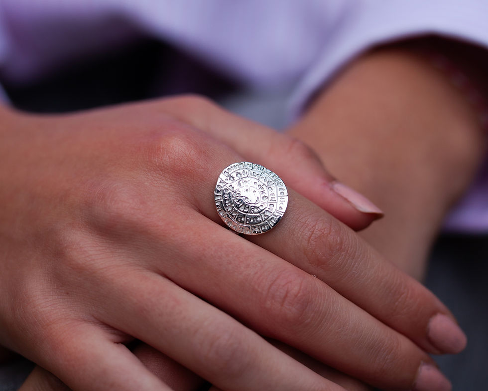 Miniature : Phaistos | Bague bohème de créateur en argent 925